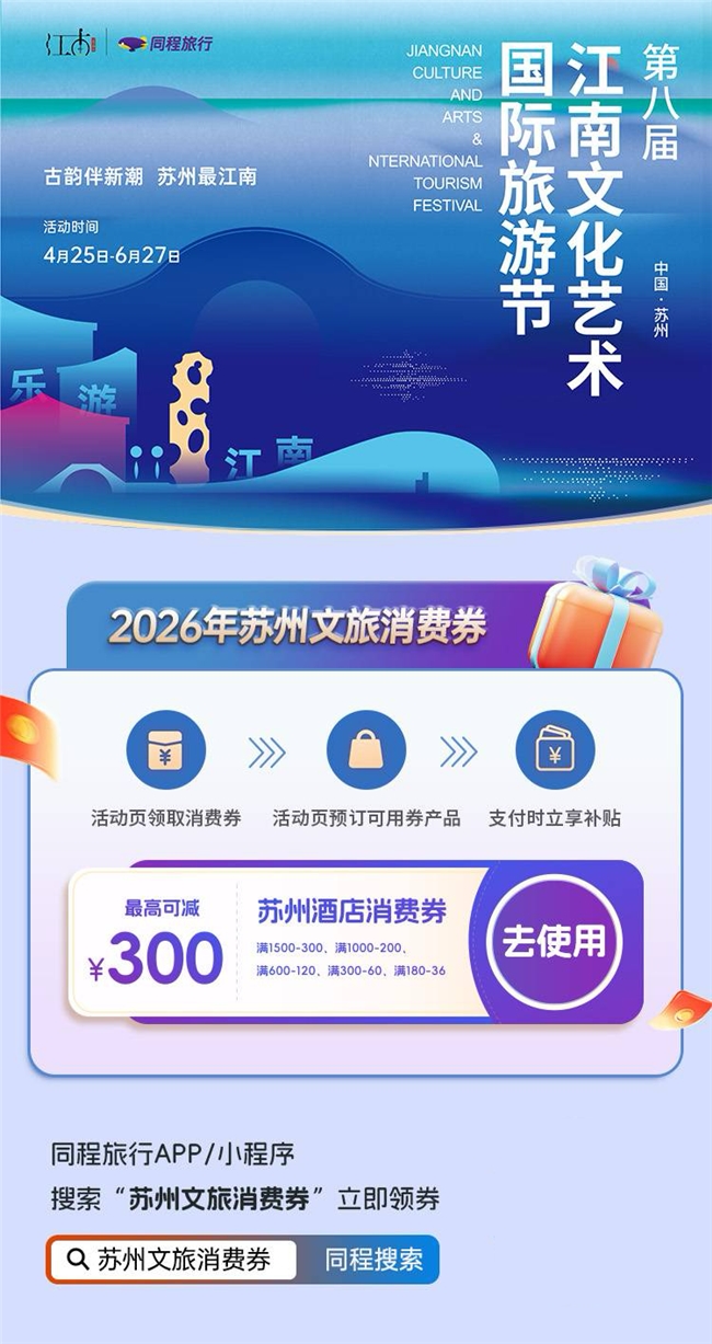 同程旅行与苏州深化合作，发放超千万消费券